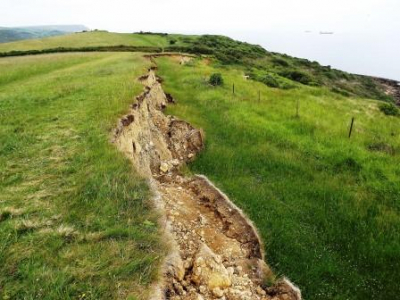 18 June 2016 View east. Eastern end of landslip